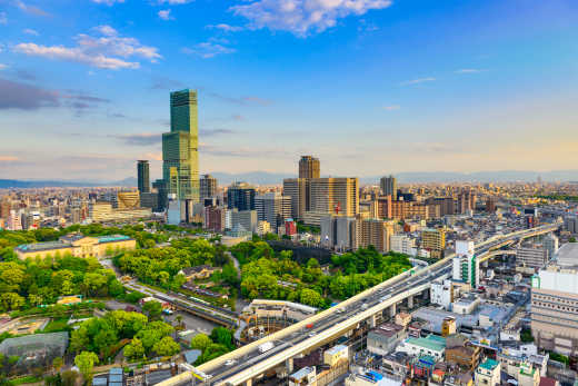 Skyline in Osaka, Japan