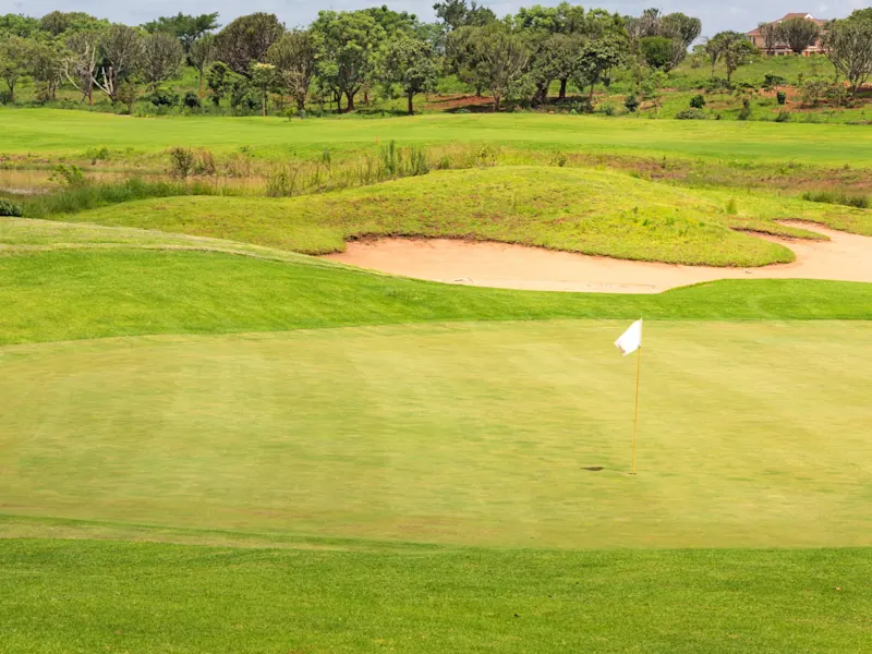 Vue sur le putting green, drapeau, Kenya