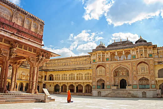 Vue à l'intérieur du fort d'Amber, près de Jaipur