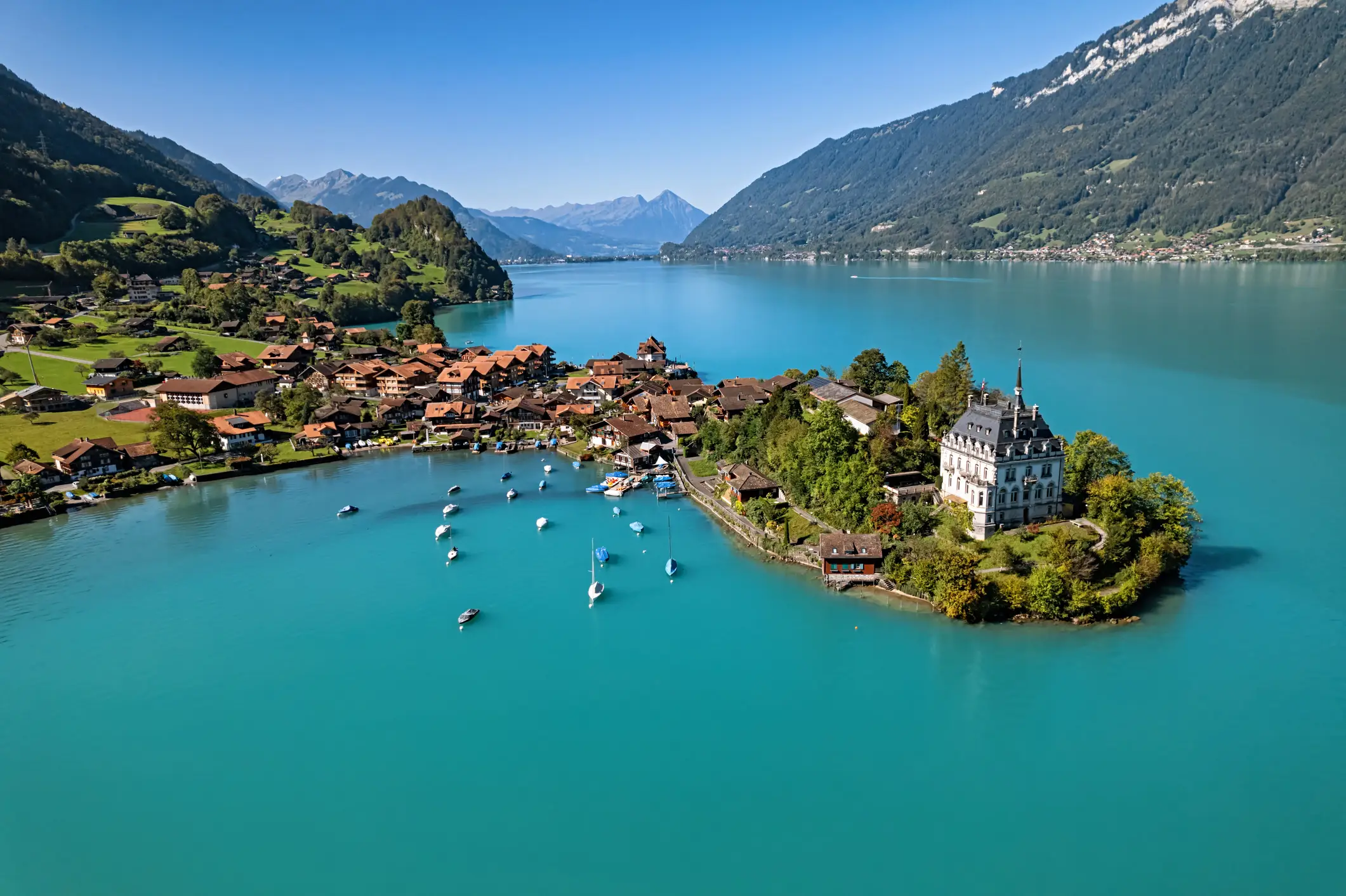 Switzerland, Interlaken - Switzerland, Lake, Brienz, House