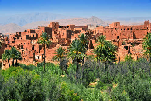 Alte Berberarchitektur in der Nähe der Stadt Tinghir in der Region Atlasgebirge in Marokko