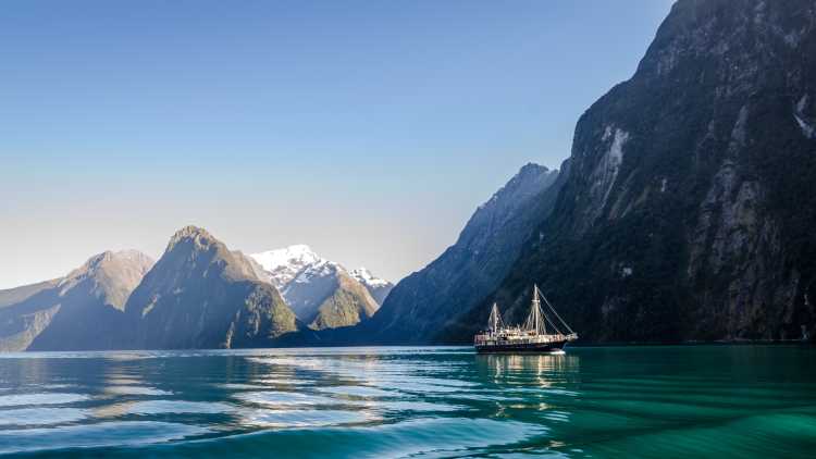 Beautiful Fjords in the New Zealand horizon.