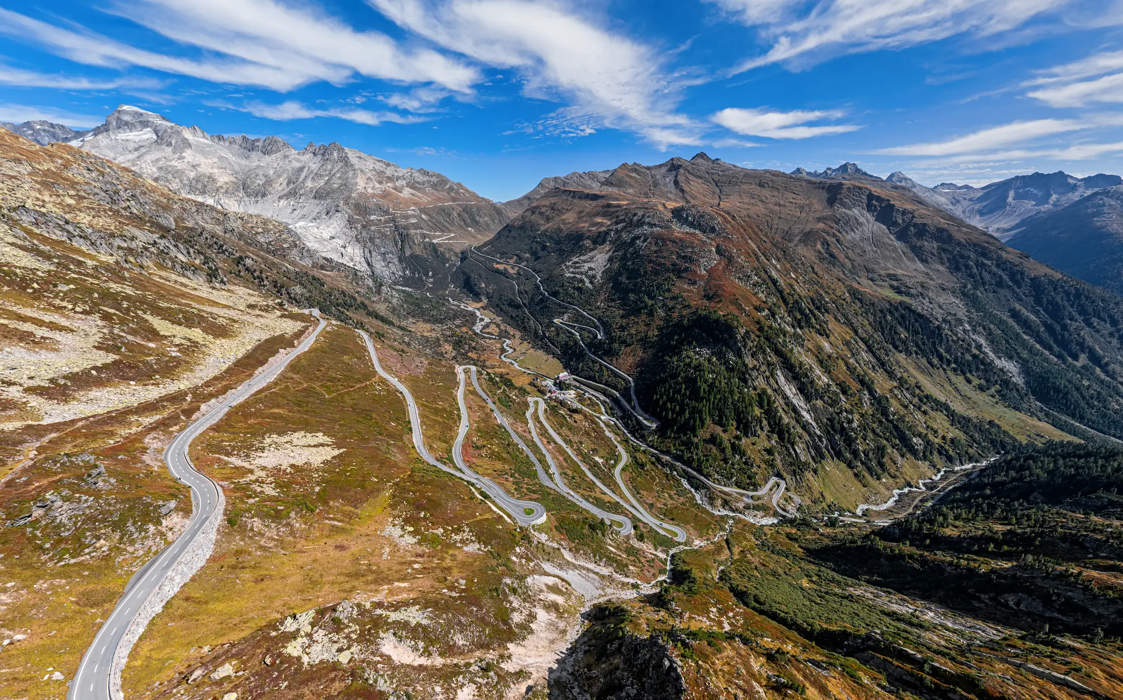 Grimsel Pass and Furka Pass road