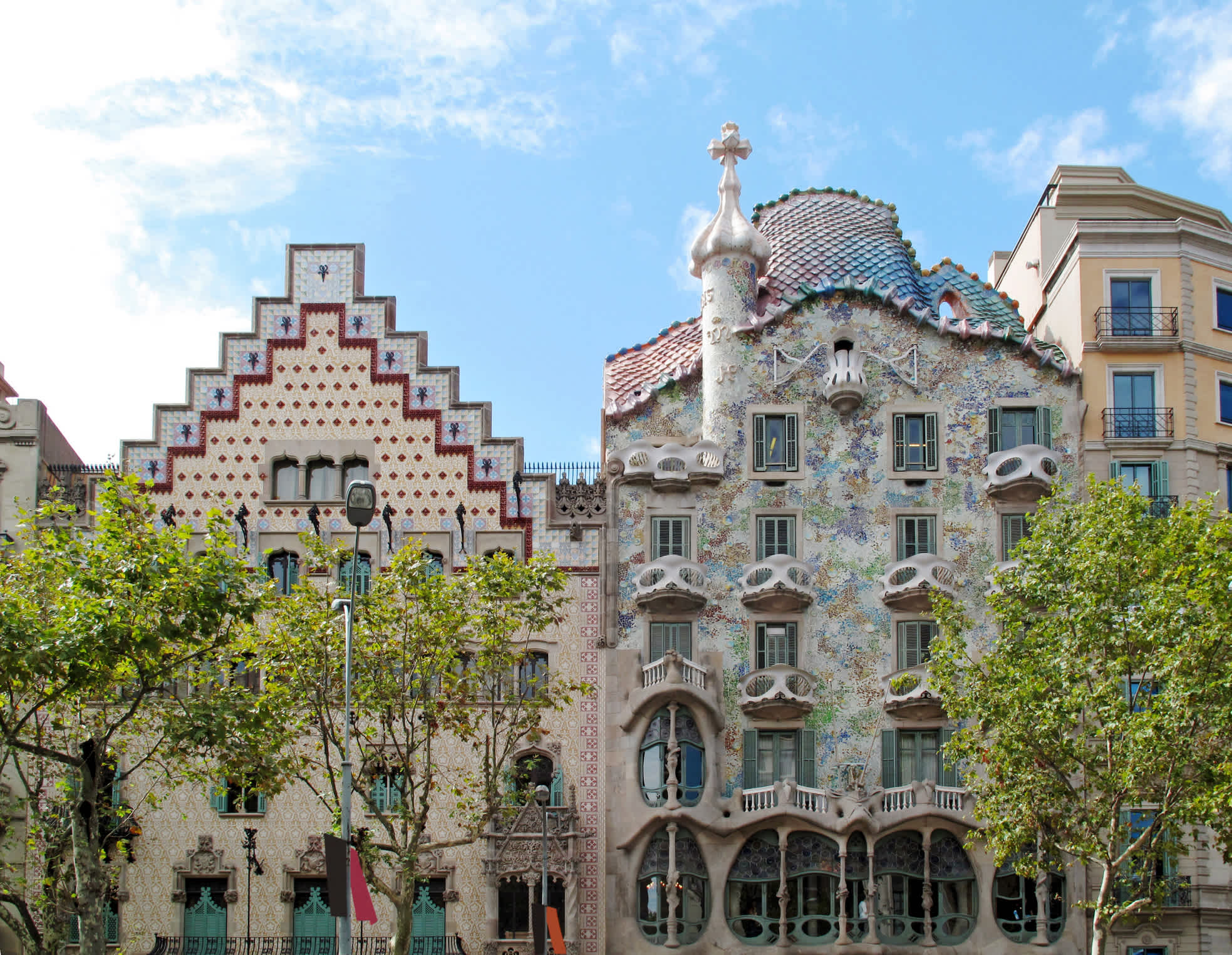 Aufnahme der Casa Batlló in Barcelona, Spanien