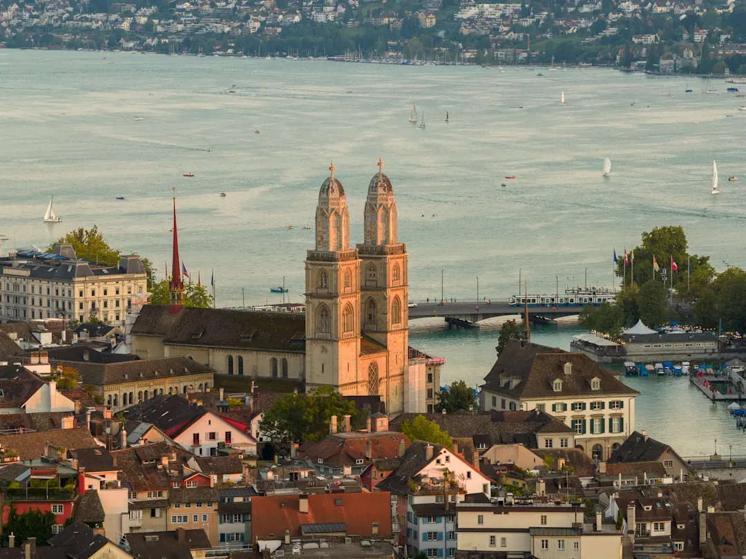 Zurich, Aerial View, Architecture, Backgrounds, Banking