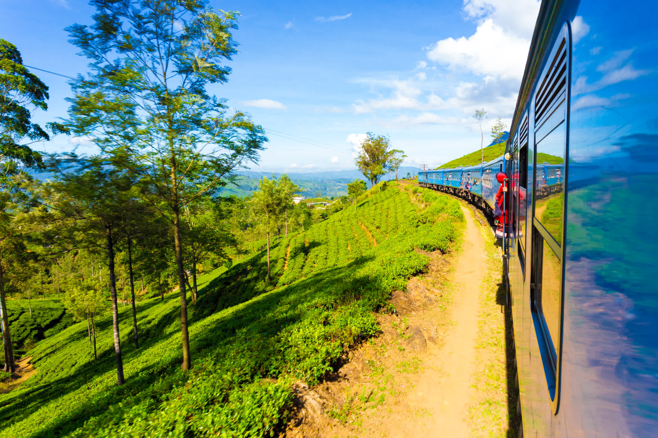 Sri Lanka, Eisenbahn, Blau, Ländliches Motiv, Teepflanze