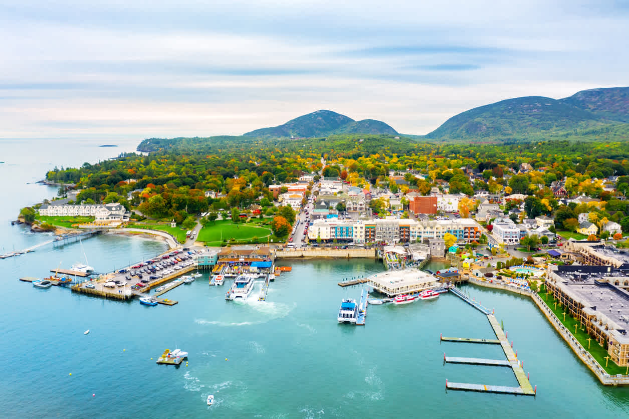 Ville côtière de Bar Harbor dans le Maine, États-Unis
