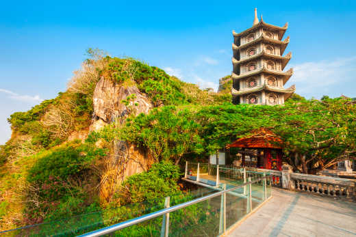 Temple pagode dans les montagnes de marbre de la ville de Da Nang, au Vietnam