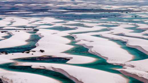 Luftaufnahme des Lençois Maranhenses Nationalparks in Brasilien