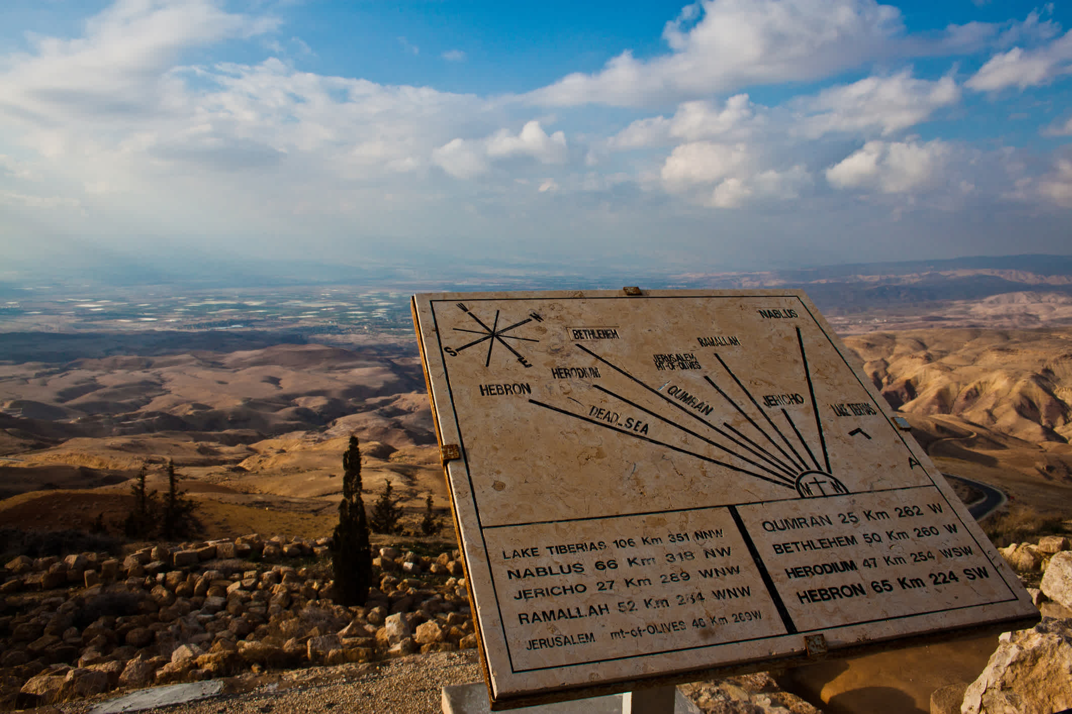 Blick auf Jordantal von dem Berg Nebo 