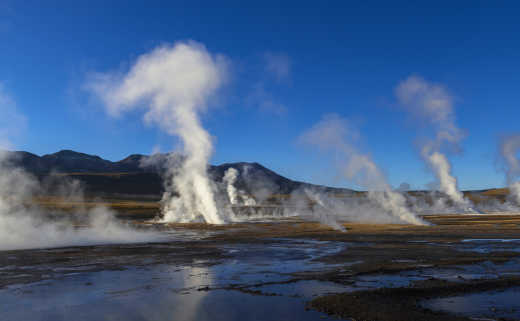 El Tatio is a volcanic and geyser area in the northern part of Chile