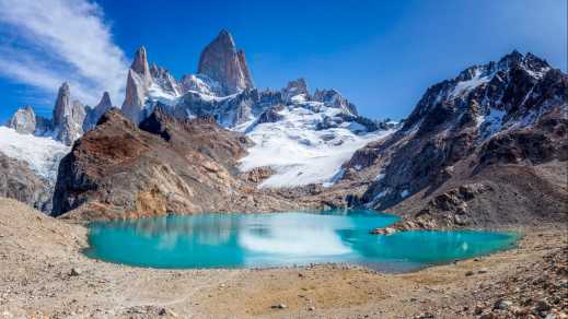 Mount Fitz Roy mit Laguna de los Tres, Patagonien, Argentinien.
