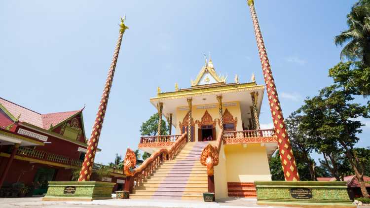 De Wat Leu Pagoda in Sihanoukville Cambodja