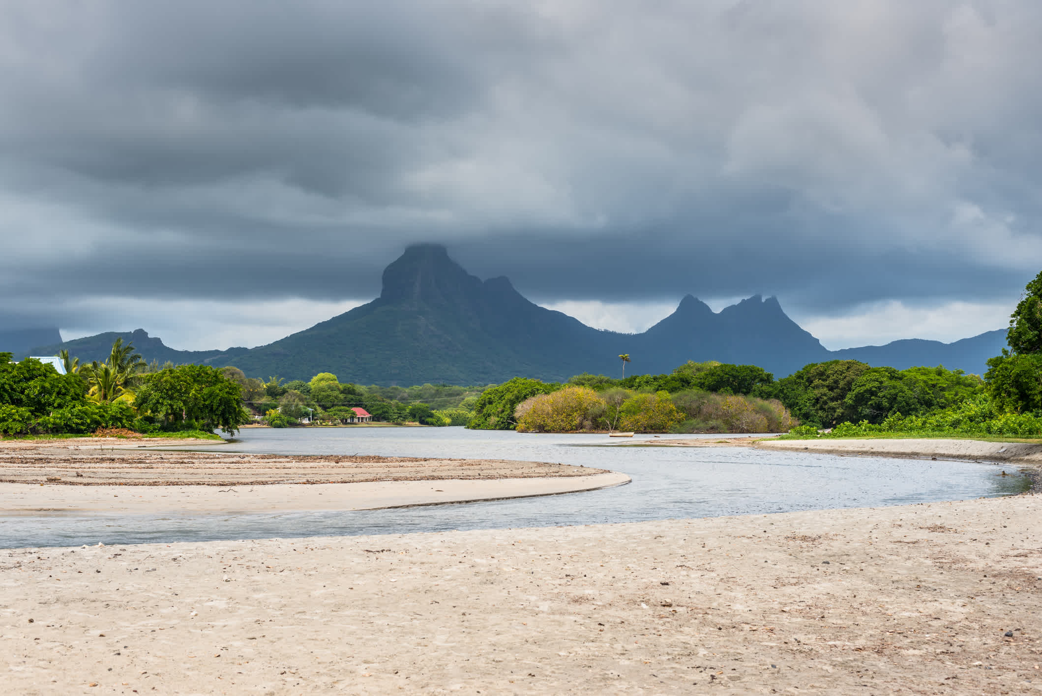 Blick auf den Tamarin Bay, Black River, Mauritius

