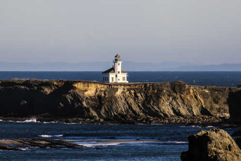 Cape Arago Leuchtturm in der Nähe von Coos Bay, Oregon, USA.