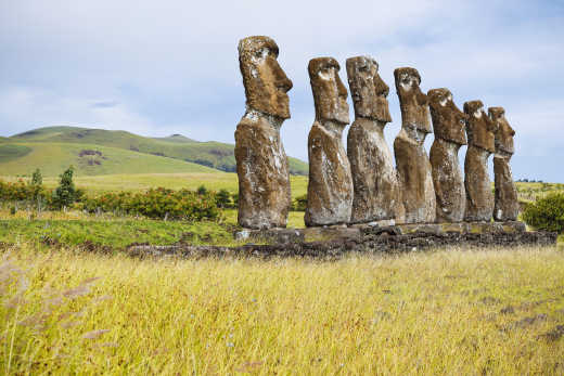 Ahu Akivi has seven moai statues, all of equal shape and size, and is also known as a celestial observatory