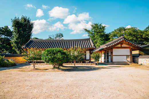 Traditionelle Architektur in einem Hanok-Dorf in Gyeongju