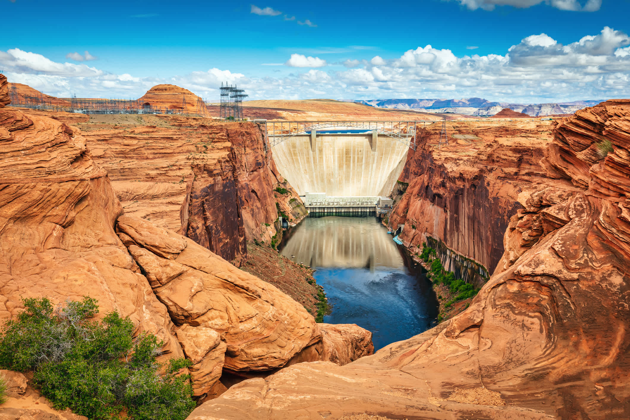 Vue sur le barrage du Glen Canyon à Page en Arizona, États-Unis.