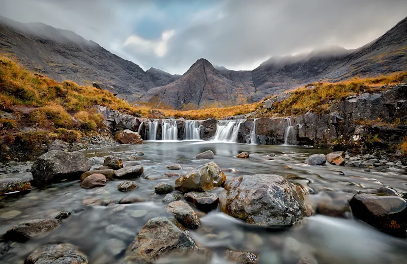 Fairy Pools, Glen Brittle, Isle of Skye, Schottland Mystische Wasserfälle
