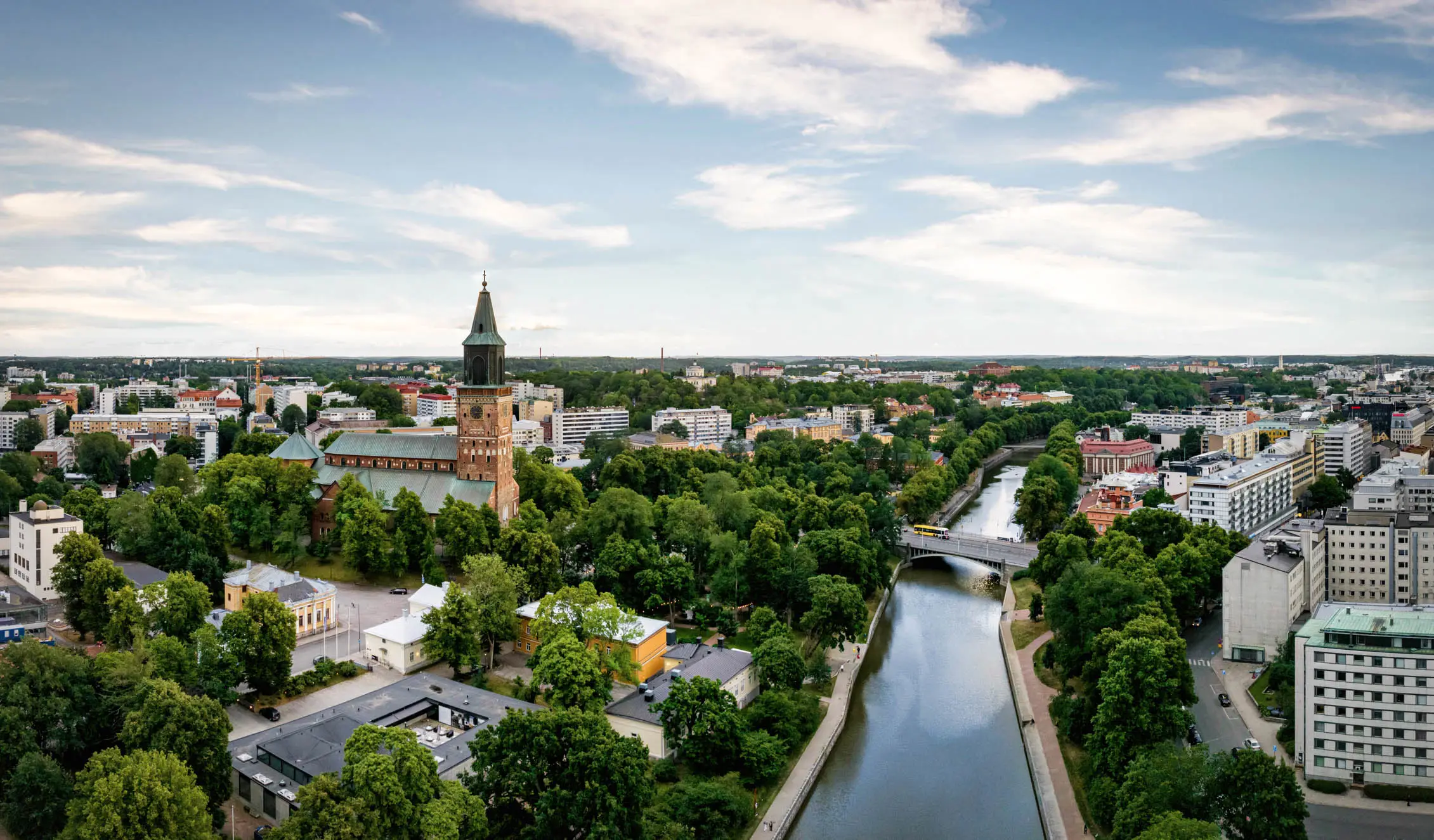 Turku, Finnland, Stadt, Luftaufnahme, Sommer