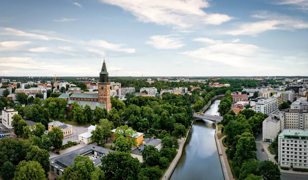 Turku, Finnland, Stadt, Luftaufnahme, Sommer

