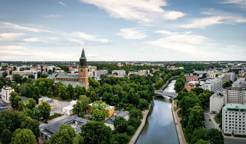 Turku, Finnland, Stadt, Luftaufnahme, Sommer

