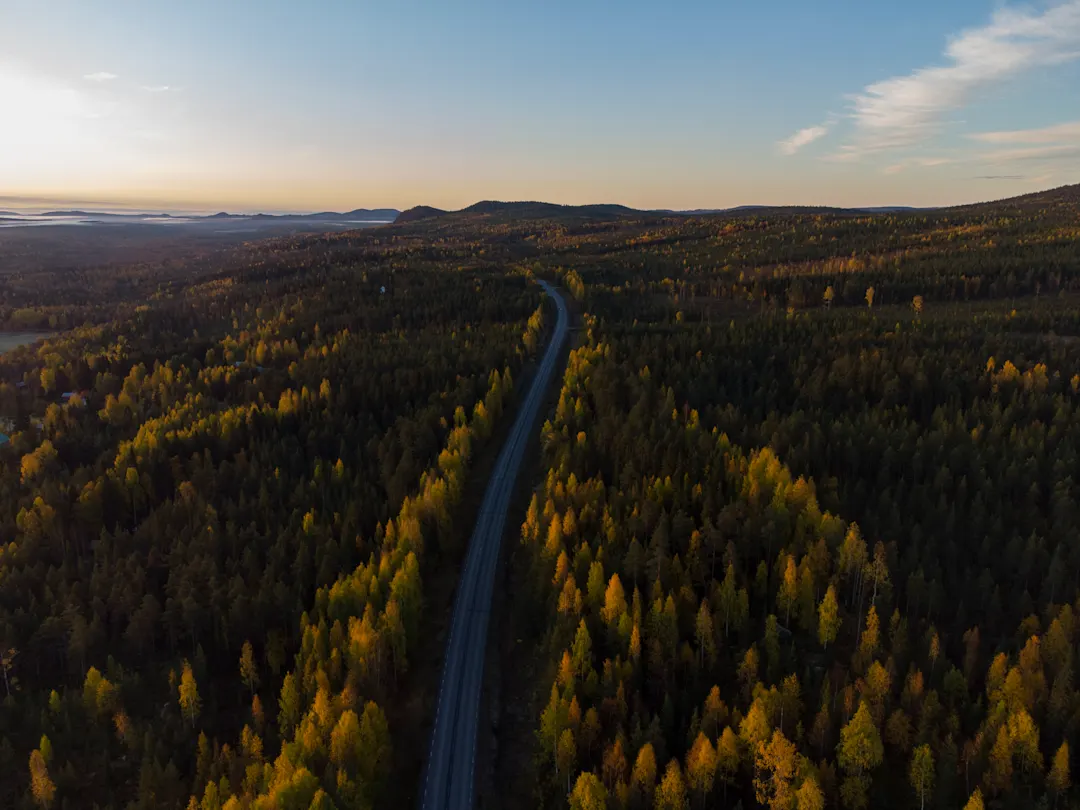 Landschaftspanorama, Oben, Schweden, Abenteuer, Ansicht aus erhöhter Perspektive

