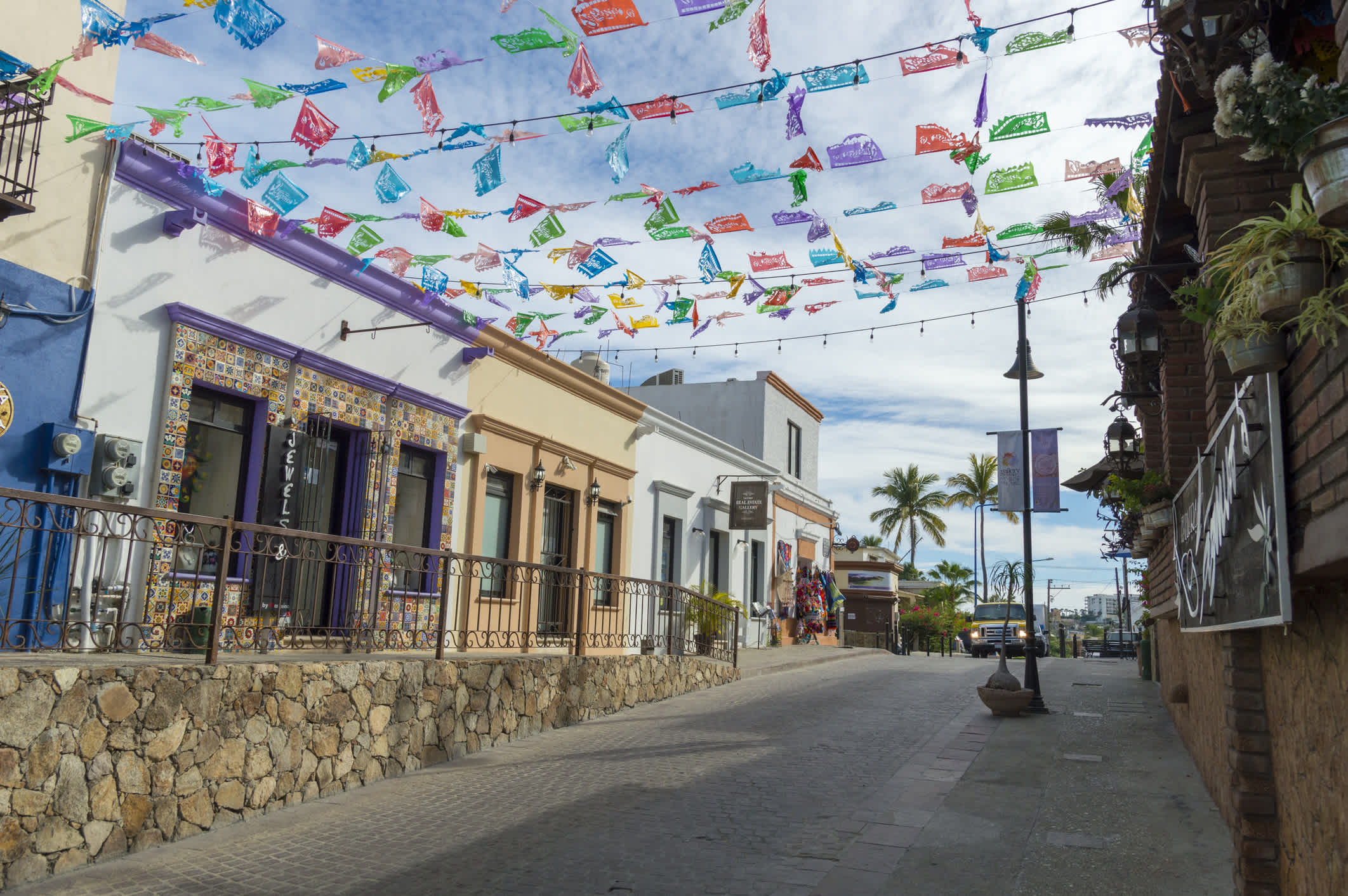 Malerische und farbenfrohe mexikanische Stadt San Jose Del Cabo