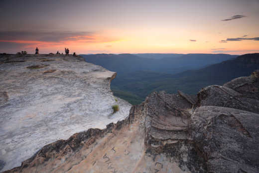 Sonnenuntergang vom Lincoln Rock in den Blue Mountains, Australien. 
