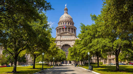 Vue sur le Texas State Capitol.