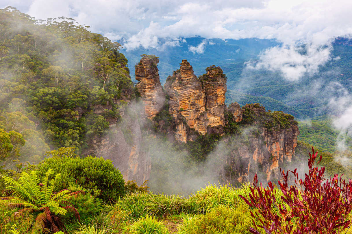 Three Sisters Rock Formation in Blue Mountains in New South Wales, Australien