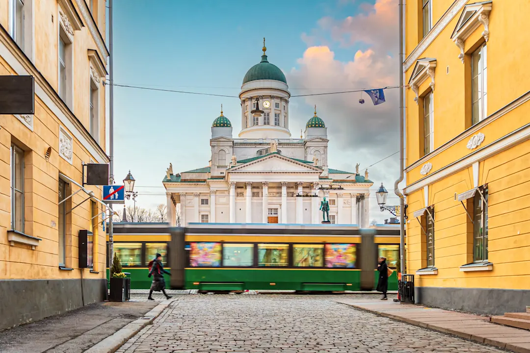 Helsinki, Straßenbahn, Finnland, Kathedrale, Stadt