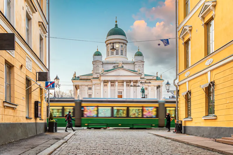 Helsinki, Straßenbahn, Finnland, Kathedrale, Stadt