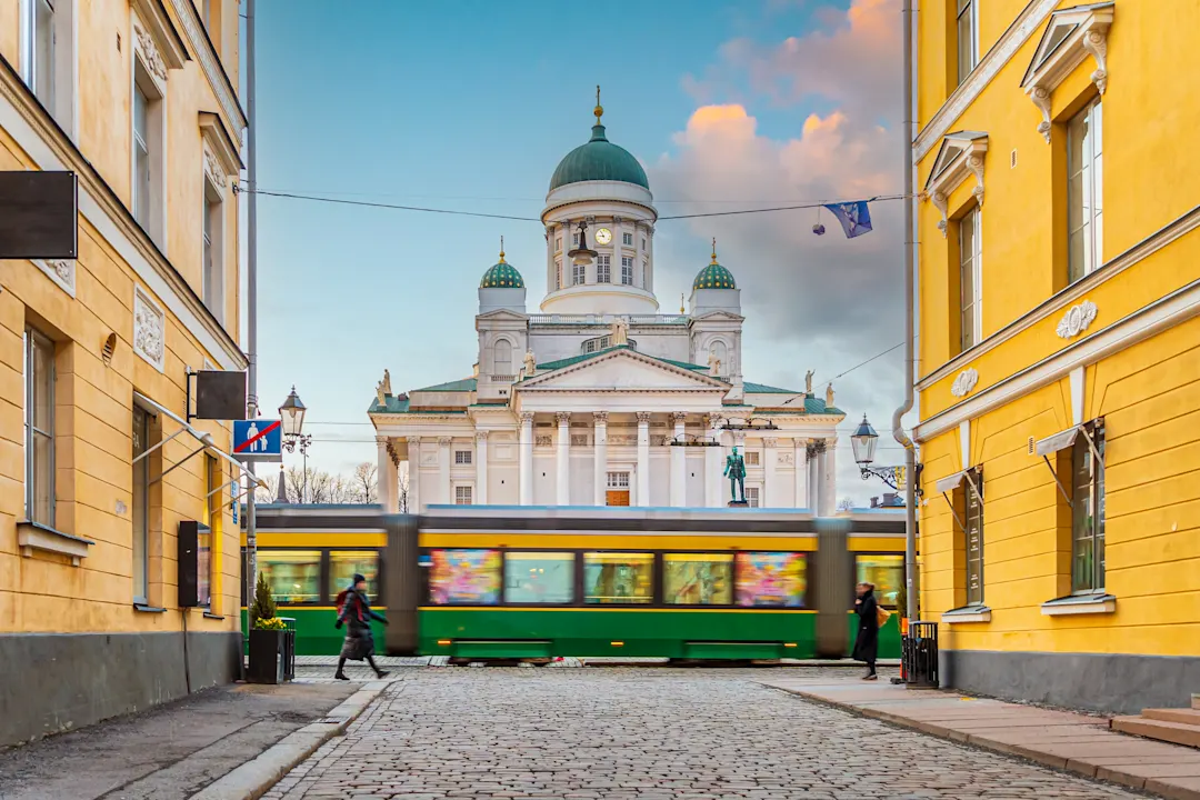 Helsinki, Straßenbahn, Finnland, Kathedrale, Stadt