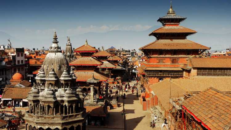 Uitzicht over de daken van Kathmandu Nepal