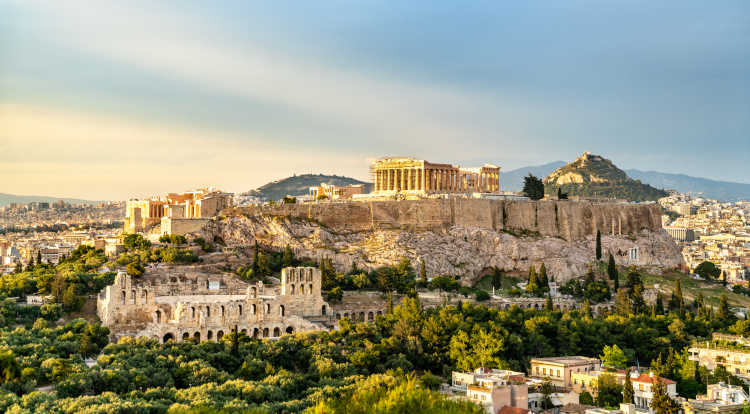 Blick auf die Akropolis in Athen, Griechenland 