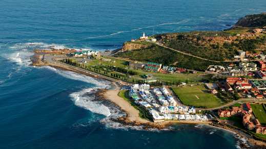 Luftaufnahme von der Mossel Bay in Südafrika.