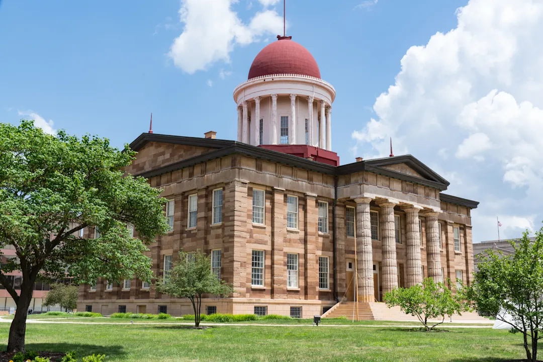 Blick auf den Old State Capitol in Springfield, Illinois, USA