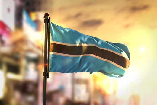 Vlag van Botswana - op de nationale feestdag