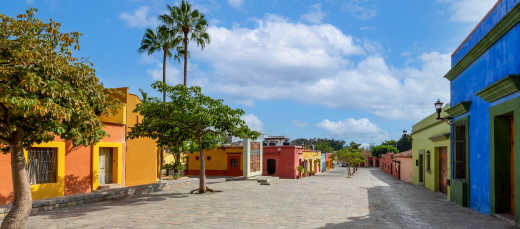 Malerische Fußgängerzone in Oaxaca, Mexiko