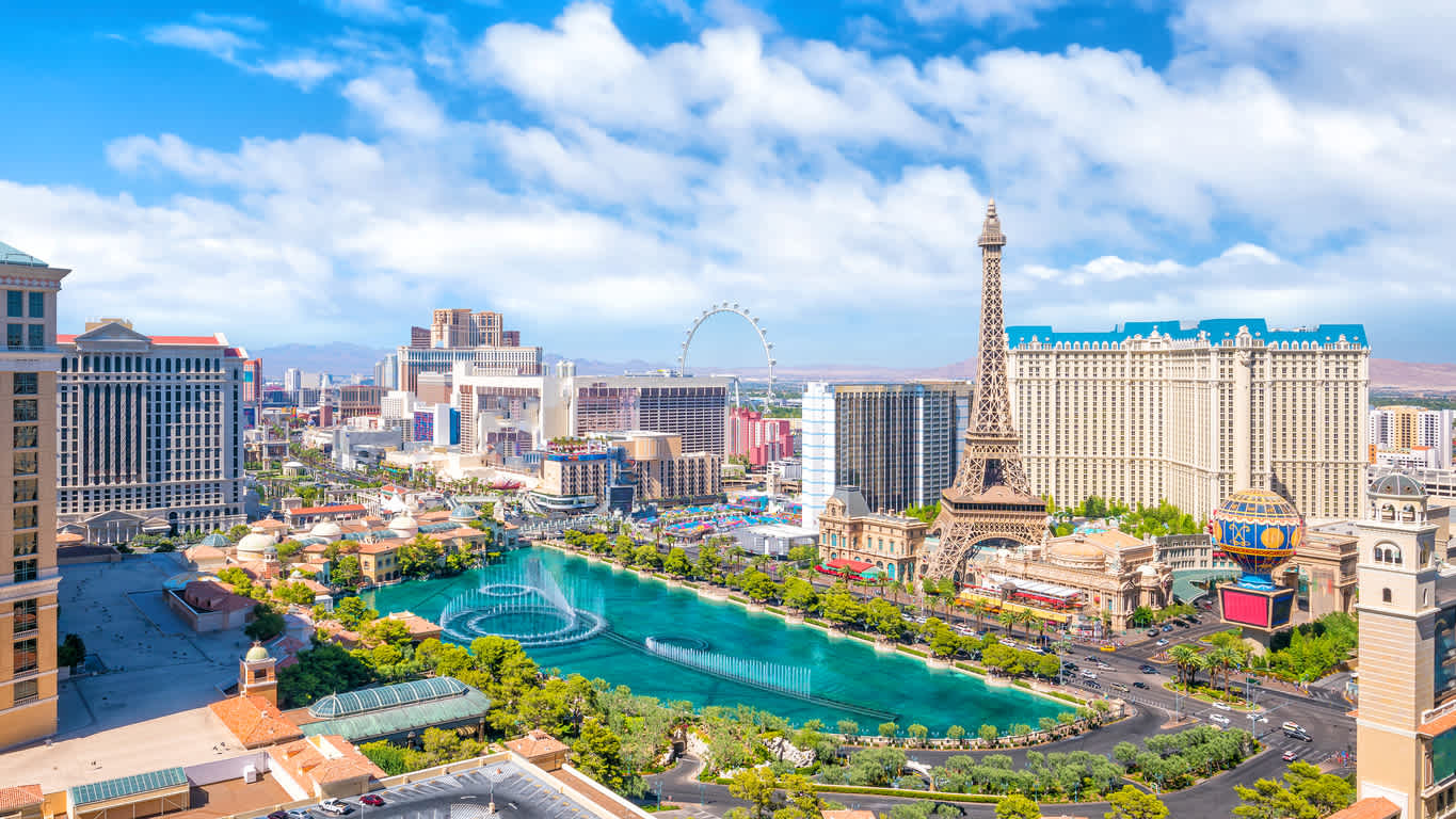 Visit the famous Strip of Las Vegas during your American West Tour.