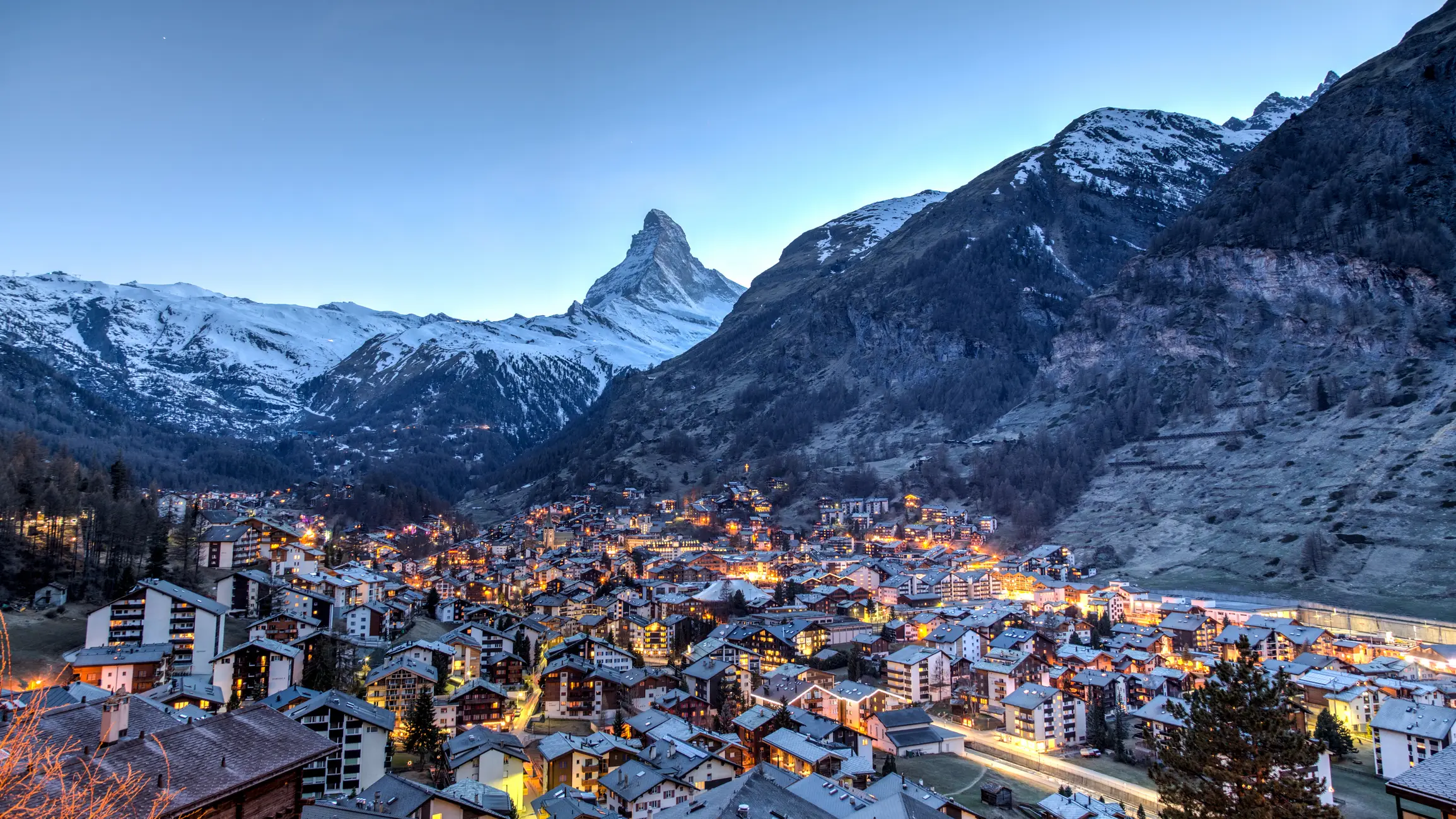 Zermatt, Winter, Matterhorn, Skiing, Night