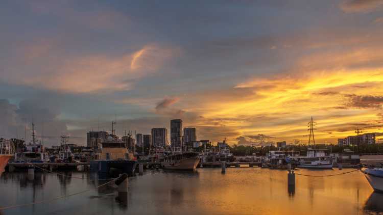 See Darwin and its waterfront at sunset on a Darwin vacation