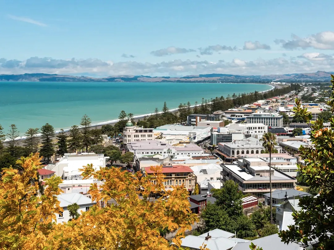 Küstenstadt mit Art-Déco-Architektur. Napier, Hawke’s Bay, Neuseeland.