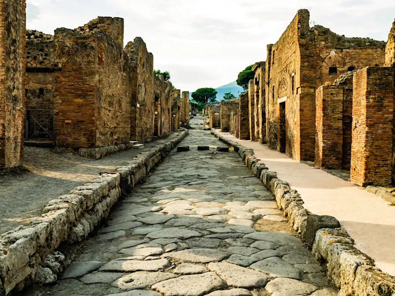 Pompeji, Kampanien, Italien Eine Straße in Pompeji, Kampanien, Italien.