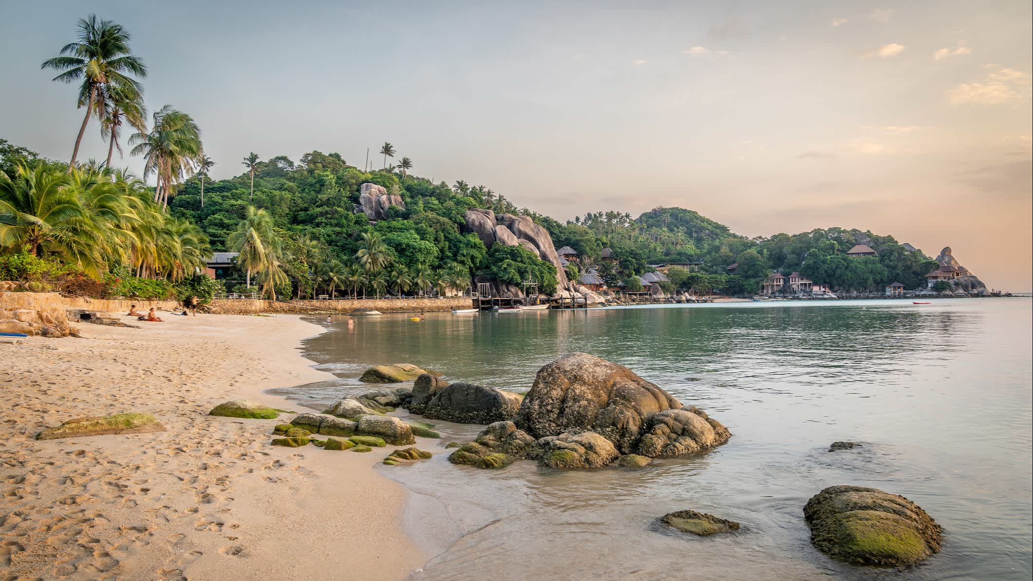 Das Panorama von einem Strand in Koh Tao, Thailand.