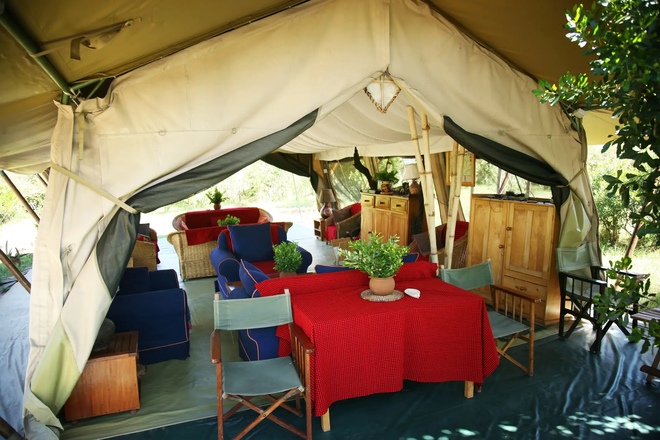 Kenia, Masai Mara, Safarizelt Innenseite eines Safarizeltes, Masai Mara, Kenia