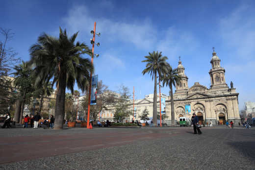 View of the Plaza de Armas in Santiago, the capital of Chile