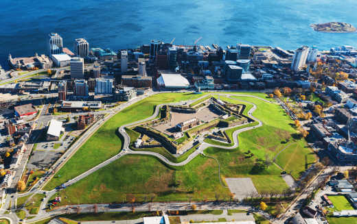 Luftaufnahme der Zitadelle von Halifax.