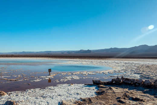 View of the Lagunas Escondidas de Baltinache, a hidden gem of the Atacama desert